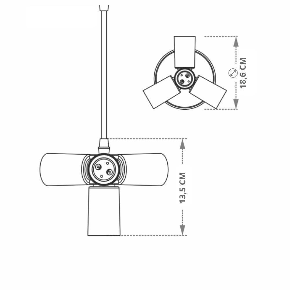 Lustre Pendente Nick Ouro Para 4 Lâmpadas Bivolt Taschibra - 3