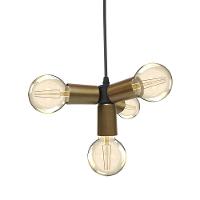 Lustre Pendente Nick Ouro Para 4 Lâmpadas Bivolt Taschibra - 1