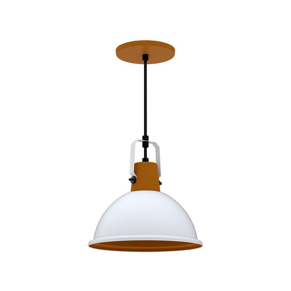 Lustre Pendente Taschibra Factory Cúpula P E27 Bivolt Branco Fosco - 1