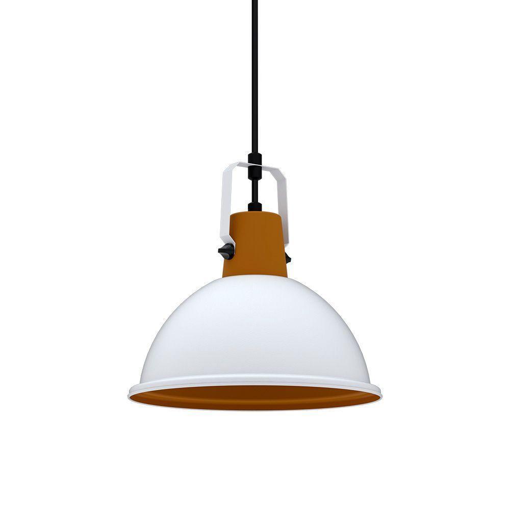 Lustre Pendente Taschibra Factory Cúpula P E27 Bivolt Branco Fosco - 2