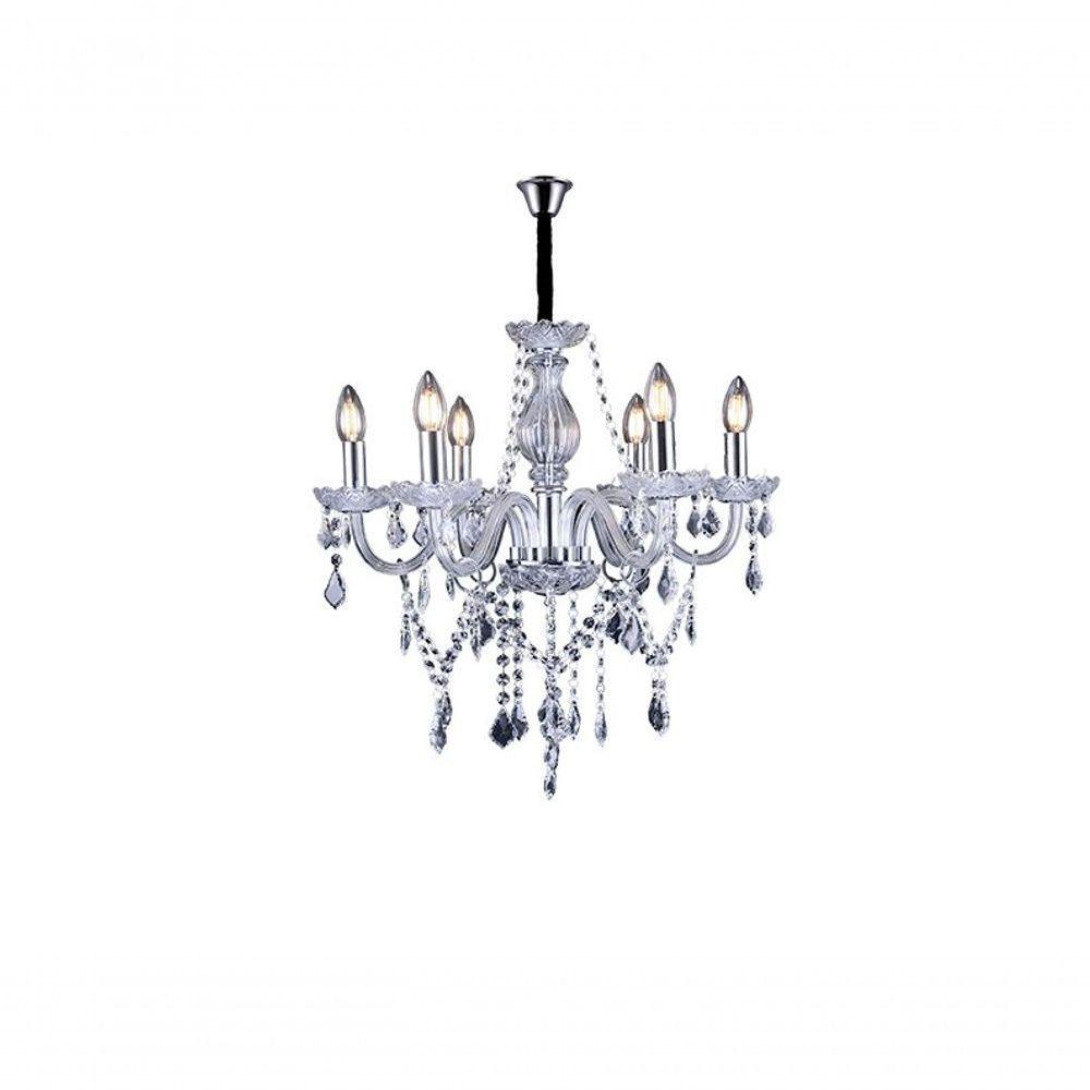 Lustre Glam Maria Tereza Transparente 6 Braços E14 Taschibra - 1