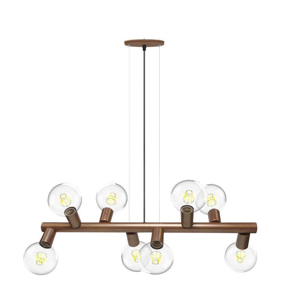 Lustre Pendente Taschibra Amora Cobre Para 8 Lâmpadas E27 Bivolt - 1