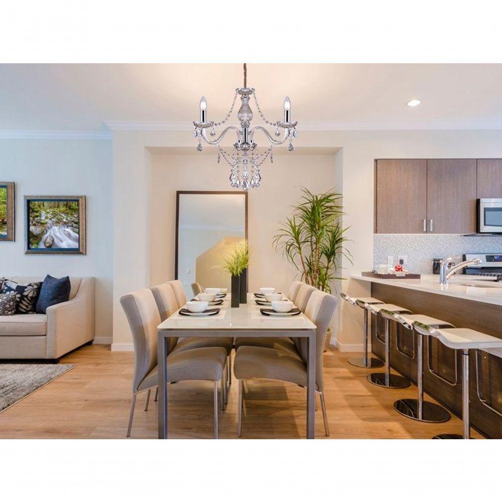 Lustre Glam Maria Tereza Champanhe 3 Braços E14 Taschibra - 3