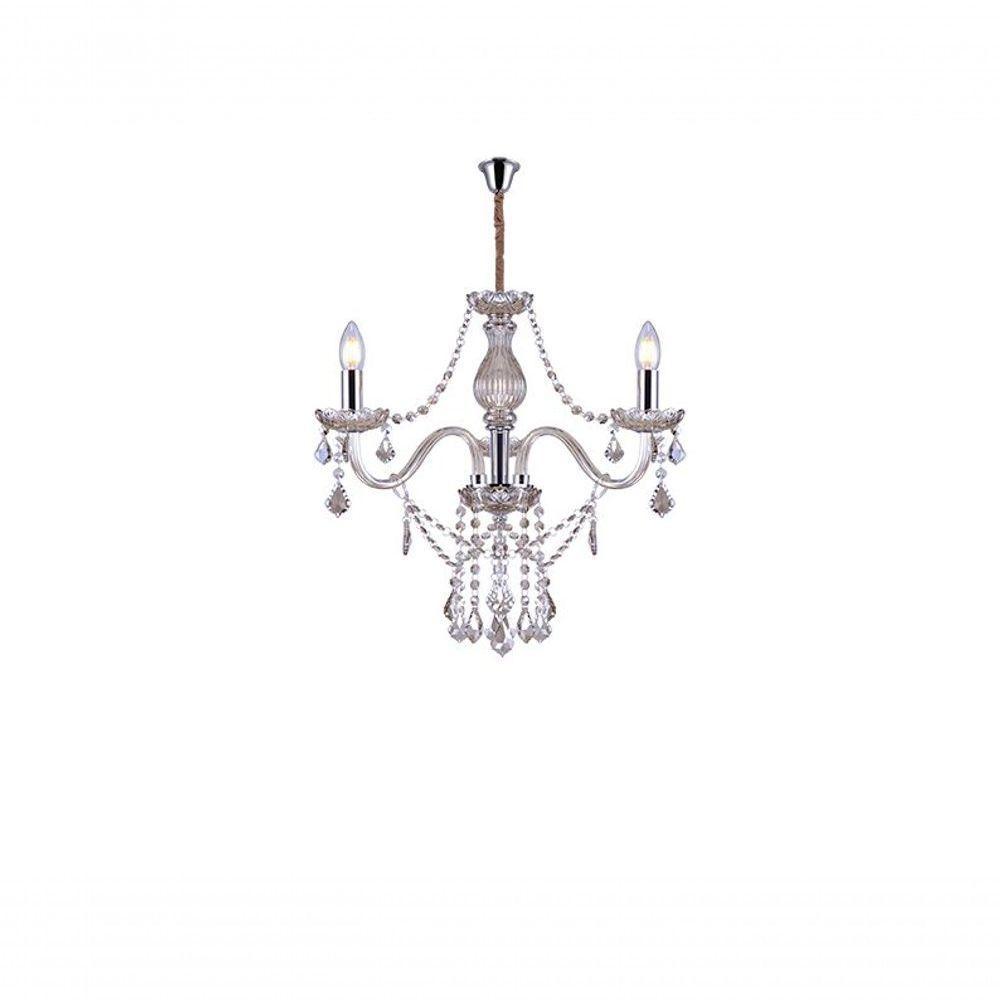 Lustre Glam Maria Tereza Champanhe 3 Braços E14 Taschibra - 5