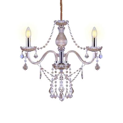 Lustre Glam Maria Tereza Champanhe 3 Braços E14 Taschibra