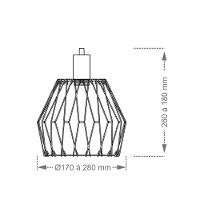 Lustre Pendente Taschibra Forms M 170 Preto E27 Bivolt