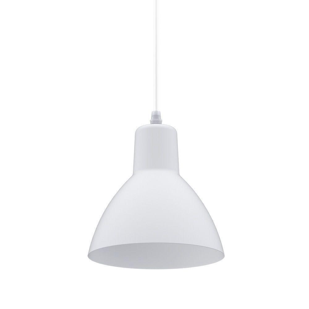 Lustre Pendente Taschibra Cúpula Td 622 E27 Bivolt Branco Fosco - 3