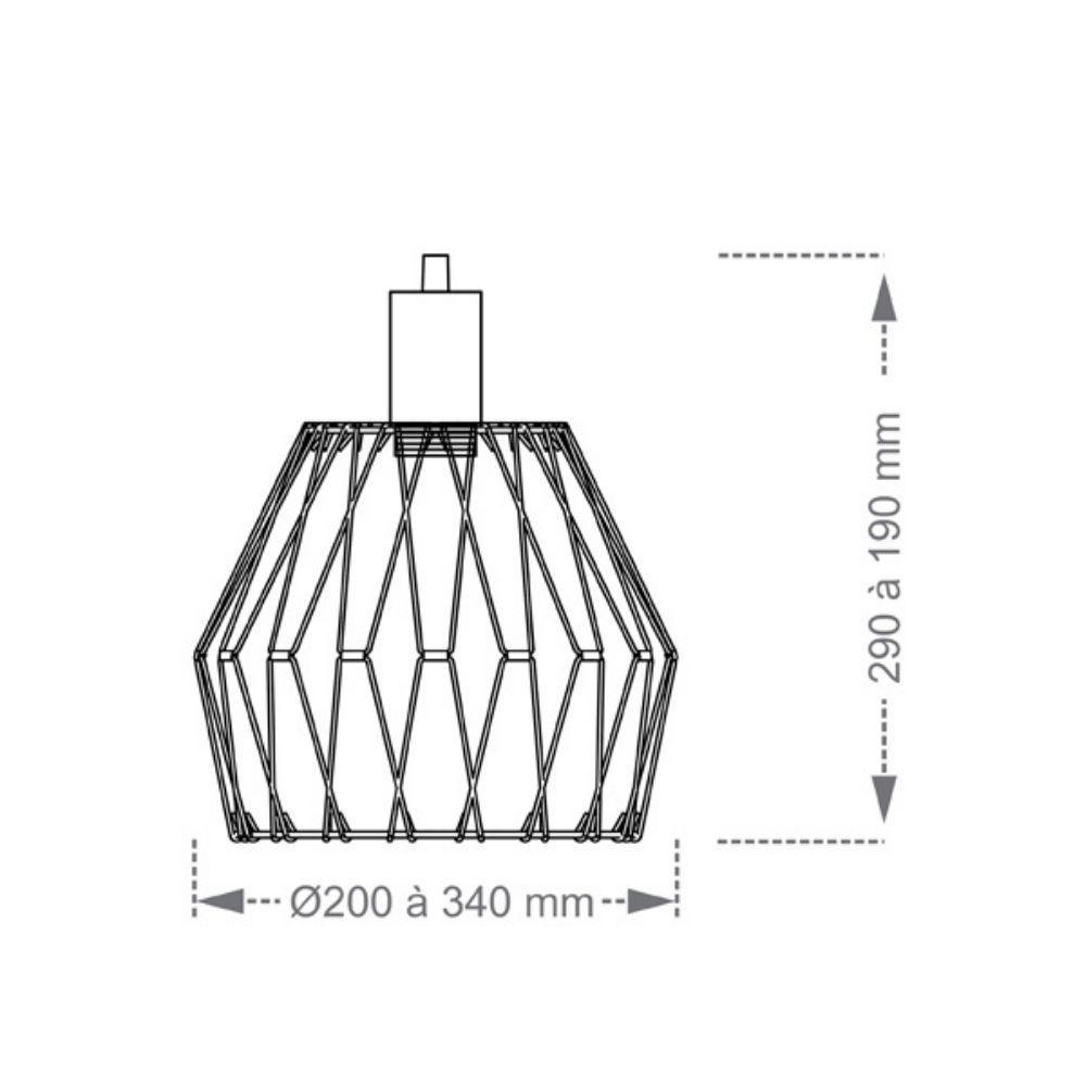 Lustre Pendente Taschibra Forms G 200 Preto E27 Bivolt - 1