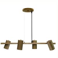 Lustre Pendente Taschibra Foccus Ouro Para 4 Lâmpadas Bivolt - 1