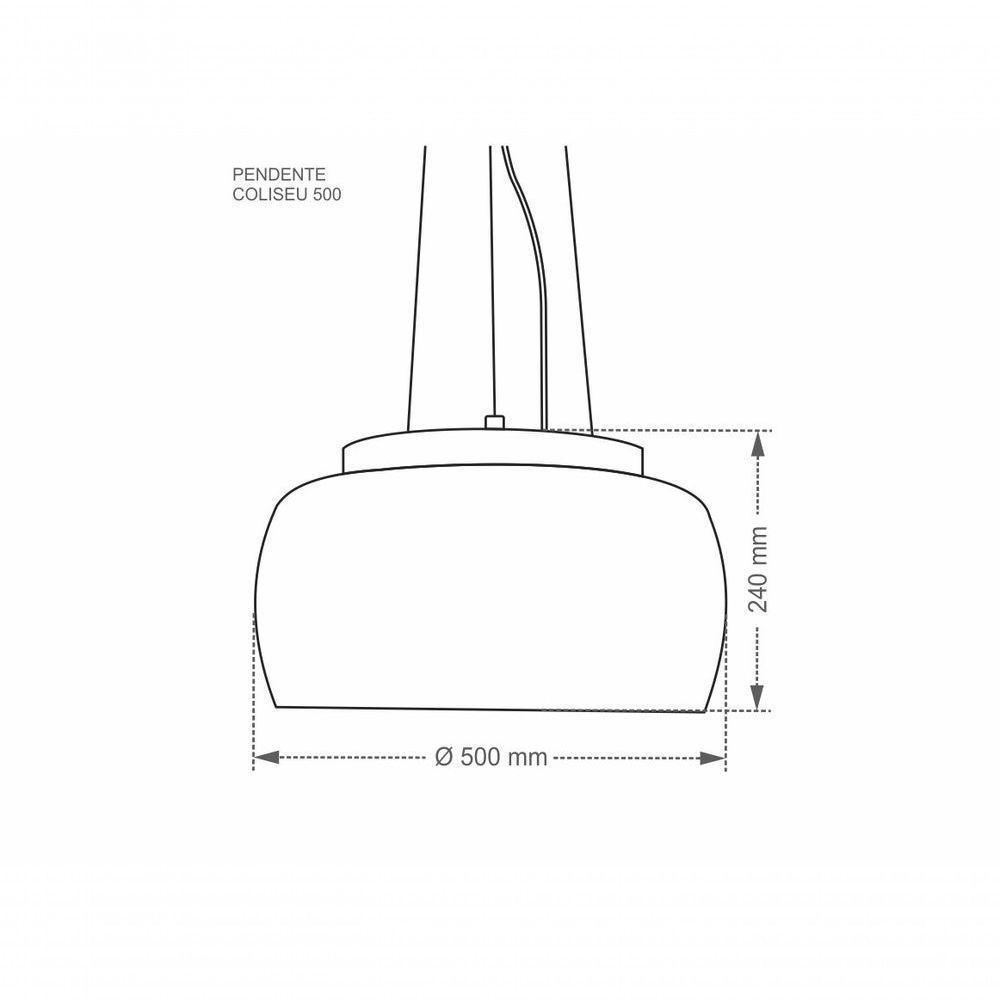 Lustre Pendente Coliseu 500 Cromado E27 Bivolt Taschibra - 2