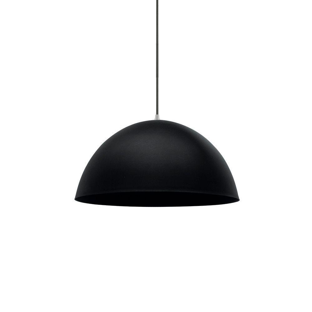 Lustre Pendente Taschibra Td 821f Médio E27 Bivolt Preto Fosco - 1