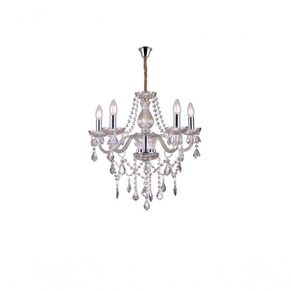 Lustre Glam Maria Tereza Champanhe 5 Braços E14 Taschibra - 1
