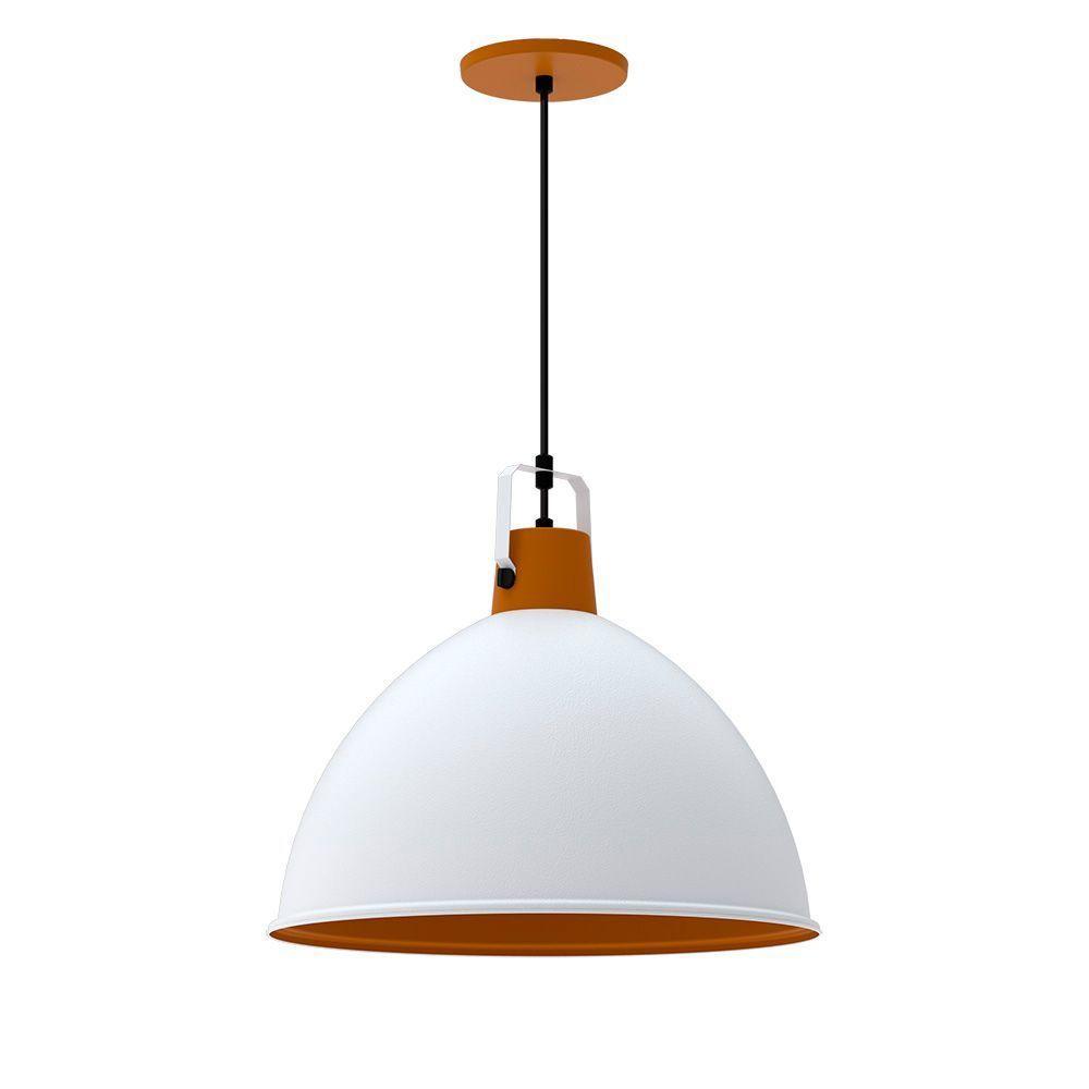 Lustre Pendente Taschibra Factory Cúpula G E27 Bivolt Branco Fosco - 1