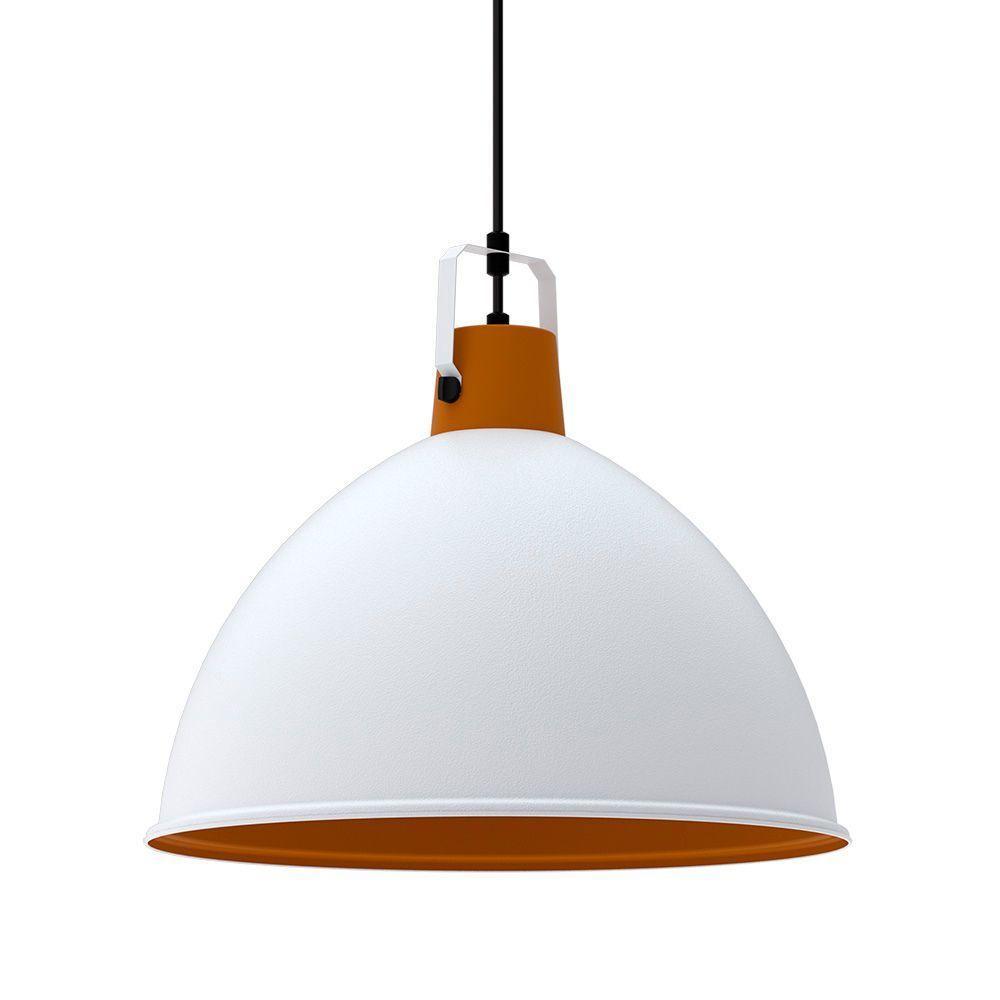 Lustre Pendente Taschibra Factory Cúpula G E27 Bivolt Branco Fosco - 3