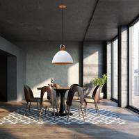 Lustre Pendente Taschibra Factory Cúpula G E27 Bivolt Branco Fosco