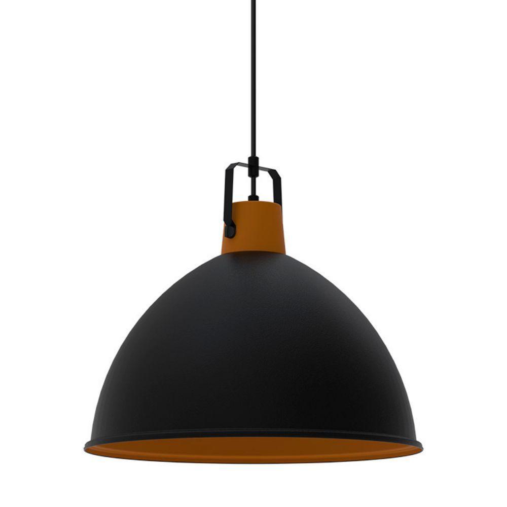 Lustre Pendente Taschibra Factory Cúpula G E27 Bivolt Preto Fosco - 4