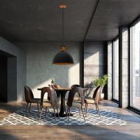 Lustre Pendente Taschibra Factory Cúpula G E27 Bivolt Preto Fosco - 3