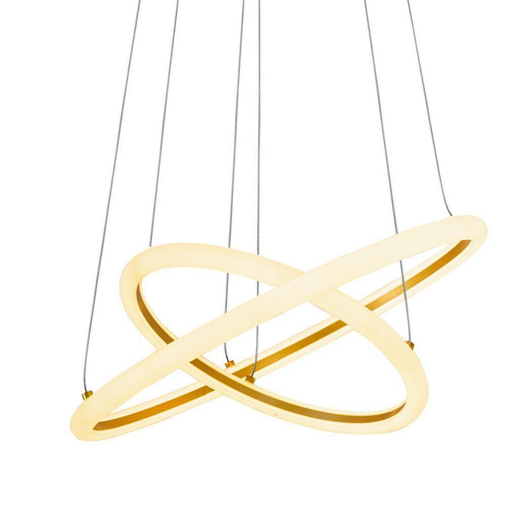 Lustre Pendente Space Orbital Double Led 39w 3000k Luz Amarela Bivolt 3000k Luz Quente - 3