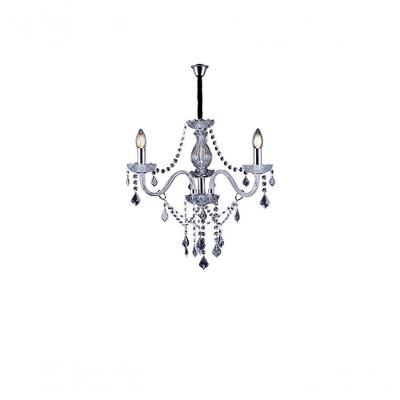 Lustre Glam Maria Tereza Transparente 3 Braços E14 Taschibra