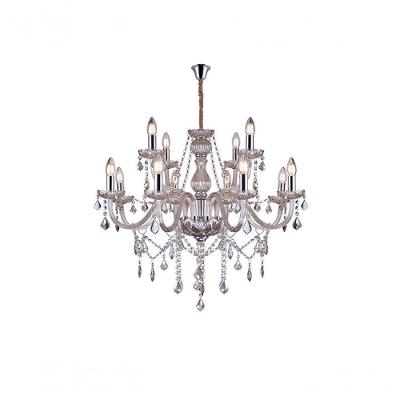 Lustre Glam Maria Tereza Champanhe 12 Braços E14 Taschibra