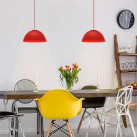 Lustre Pendente Taschibra Td 821f Grande E27 Bivolt Vermelho Fosco - 2