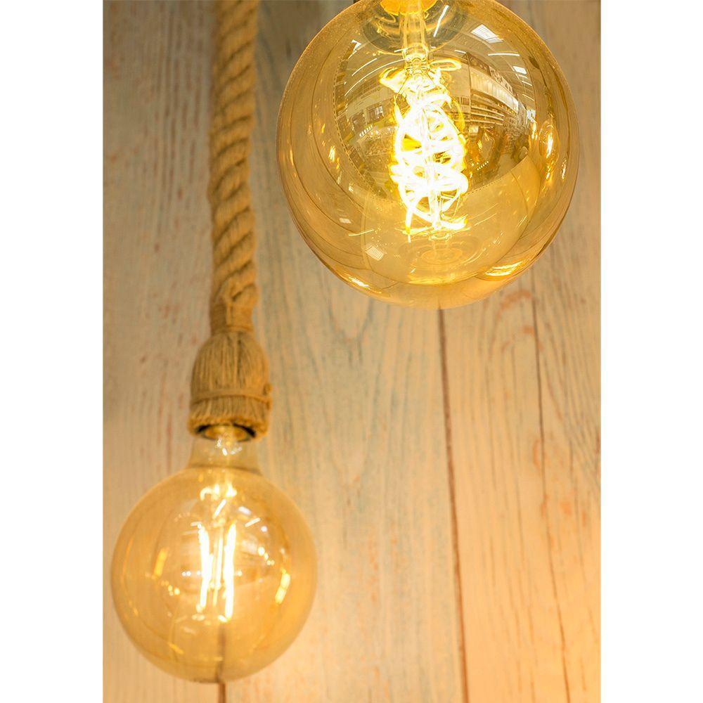 Lustre Pendente Bravalumi Corda Rustic Duplo E27 Bivolt - 4