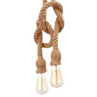 Lustre Pendente Bravalumi Corda Rustic Duplo E27 Bivolt - 1