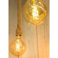 Lustre Pendente Bravalumi Corda Rustic Duplo E27 Bivolt
