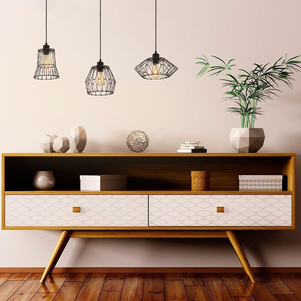 Lustre Pendente Taschibra Forms P 140 Preto E27 Bivolt - 3