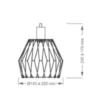 Lustre Pendente Taschibra Forms P 140 Preto E27 Bivolt - 4
