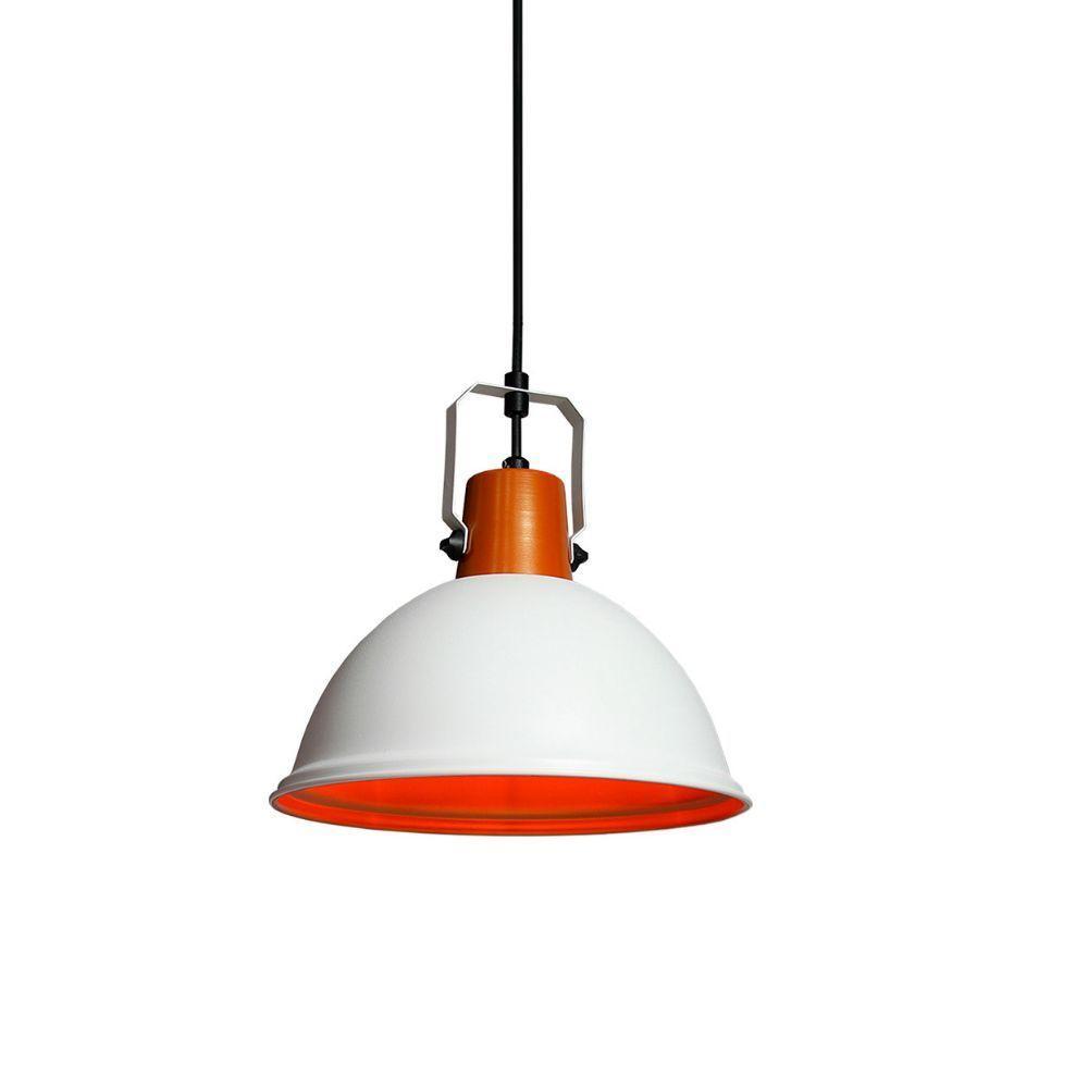 Lustre Pendente Taschibra Factory Cúpula M E27 Bivolt Branco Fosco - 3