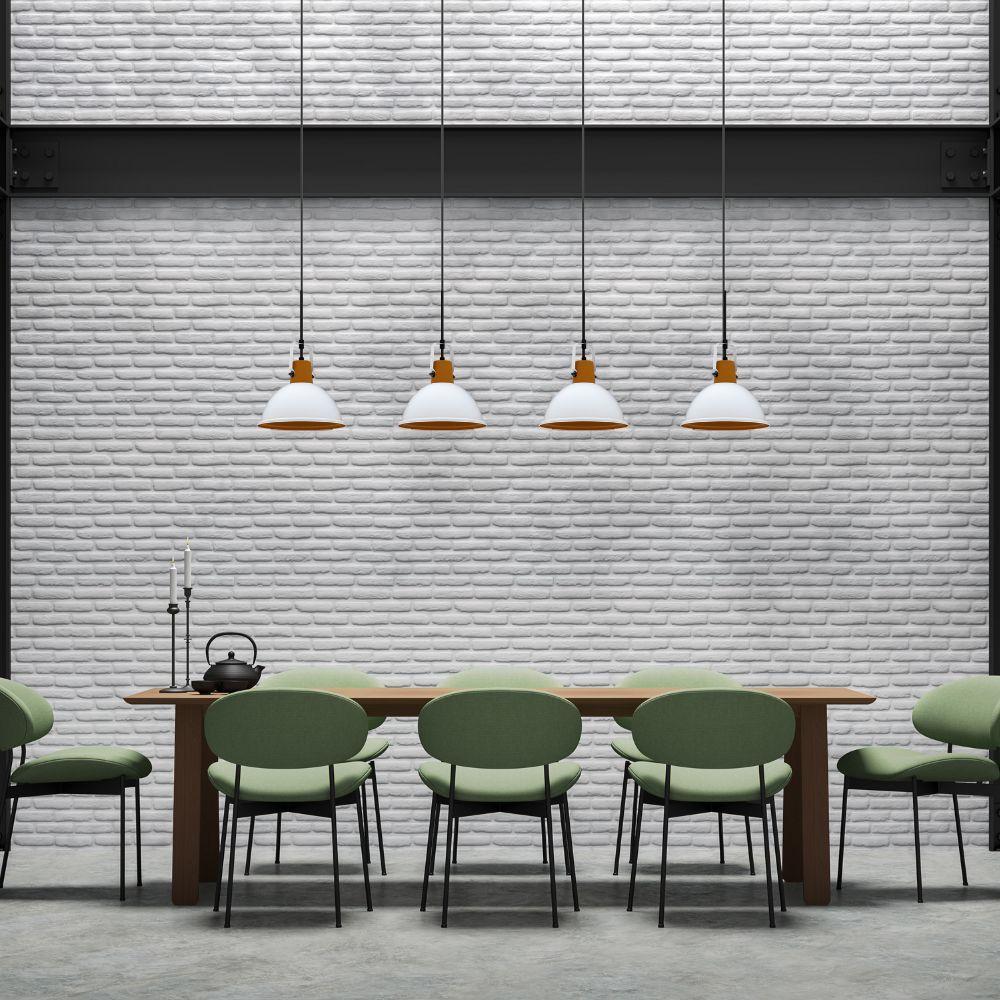 Lustre Pendente Taschibra Factory Cúpula M E27 Bivolt Branco Fosco - 4