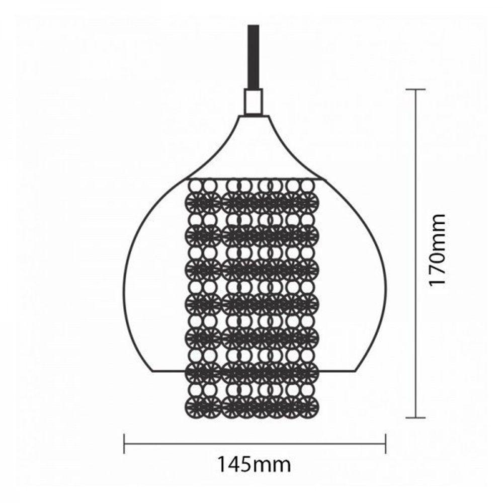 Lustre Pendente Cristal Elisabeth Rigato Transparente E27 Bivolt Taschibra - 3