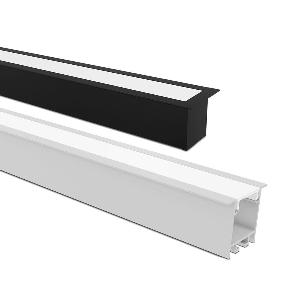 Perfil De Embutir Taschibra Para Fita De Led Apex 35 Com 3 Metros Branco - 1