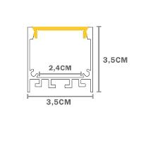 Perfil De Sobrepor Taschibra Para Fita De Led Spire 35 Preto Com 3 Metros - 5