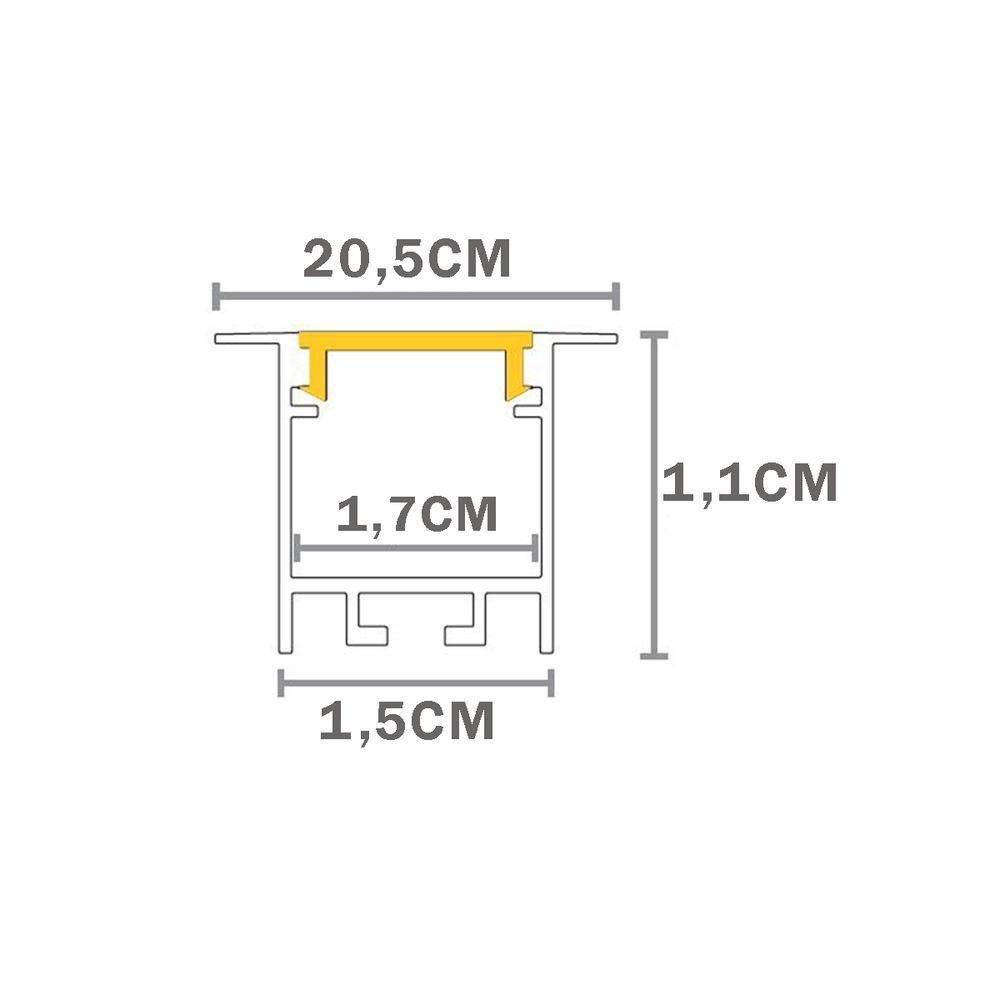 Perfil De Embutir Taschibra Para Fita De Led Apex 35 Com 2 Metros Branco - 3