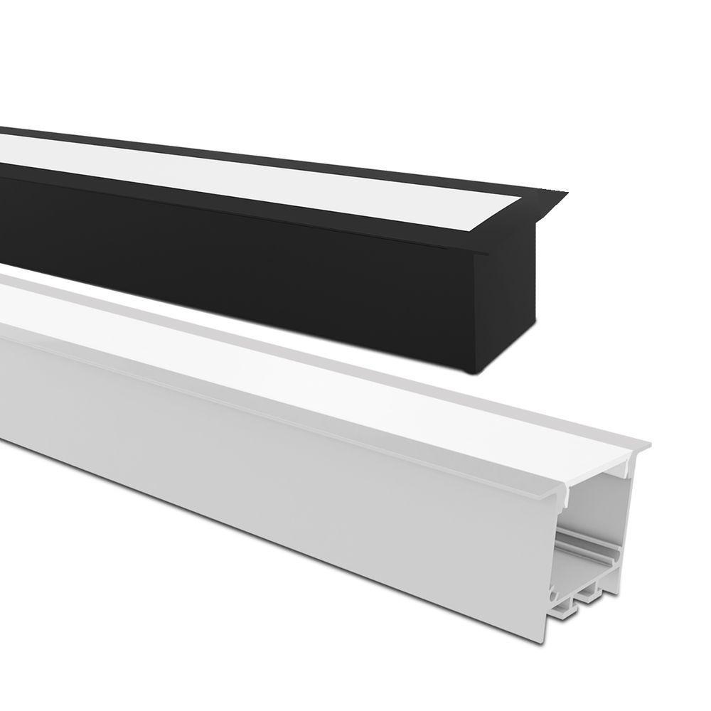 Perfil De Embutir Taschibra Para Fita De Led Spire 50 Branco Com 1,5 Metros - 1