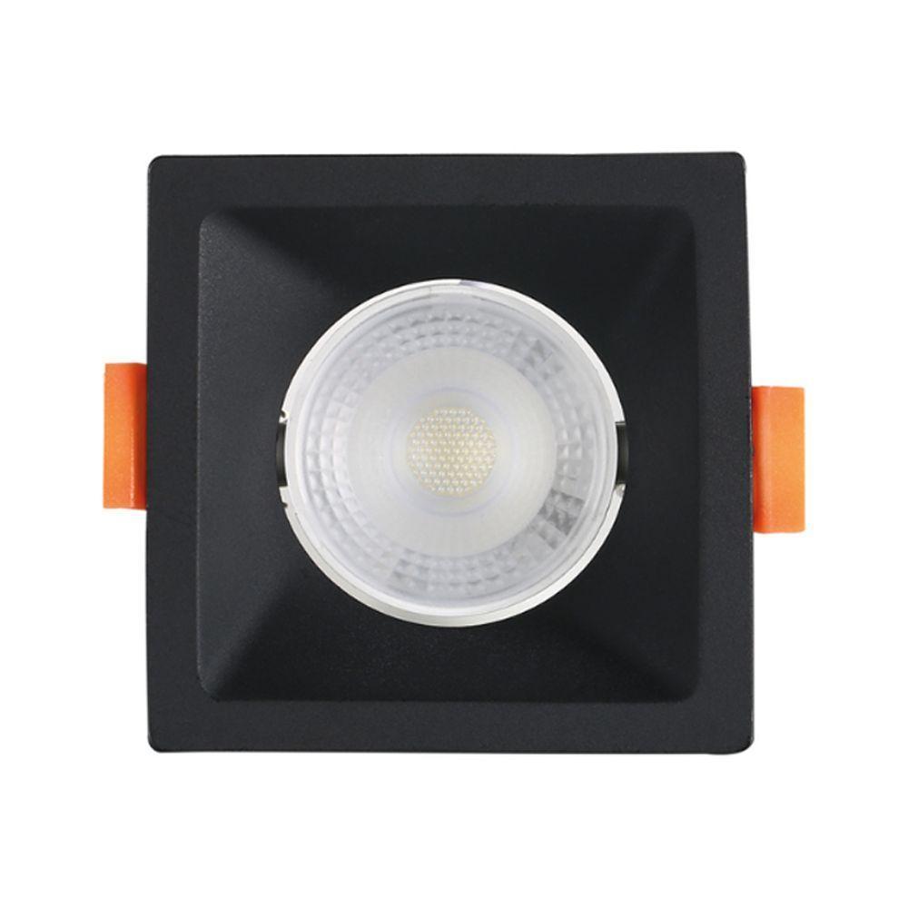 Spot De Led Recuado Embutir Quadrado 3w Bivolt Preto Blumenau 6500k Luz Fria - 1