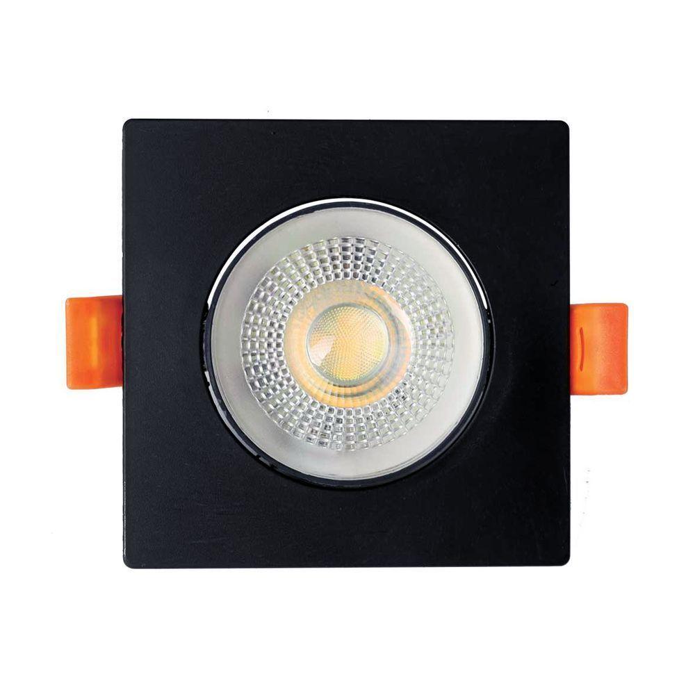Spot Led Quadrado De Embutir Easy 5w Preto Bivolt Llum 6500k Luz Fria - 1
