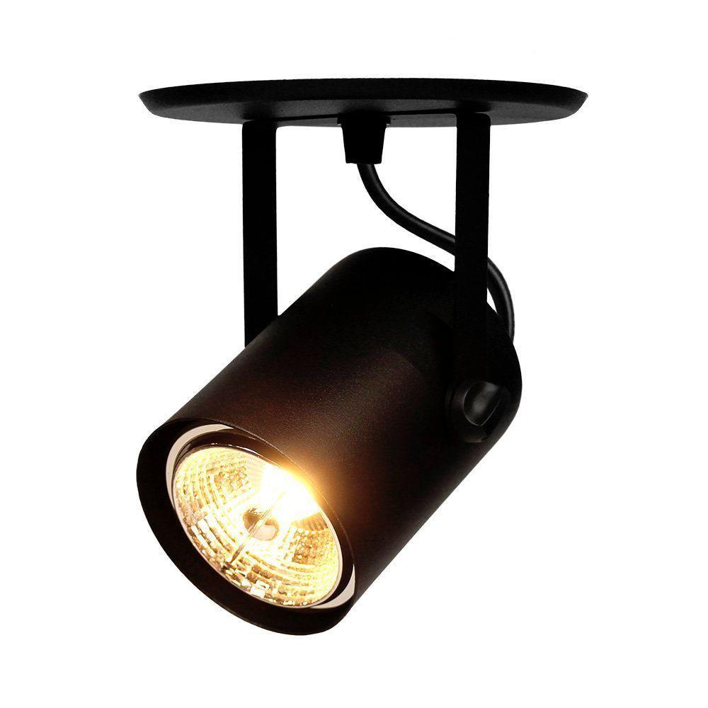 Spot De Sobrepor Direcionável Cannon Ar70 Redondo Taschibra Preto - 1