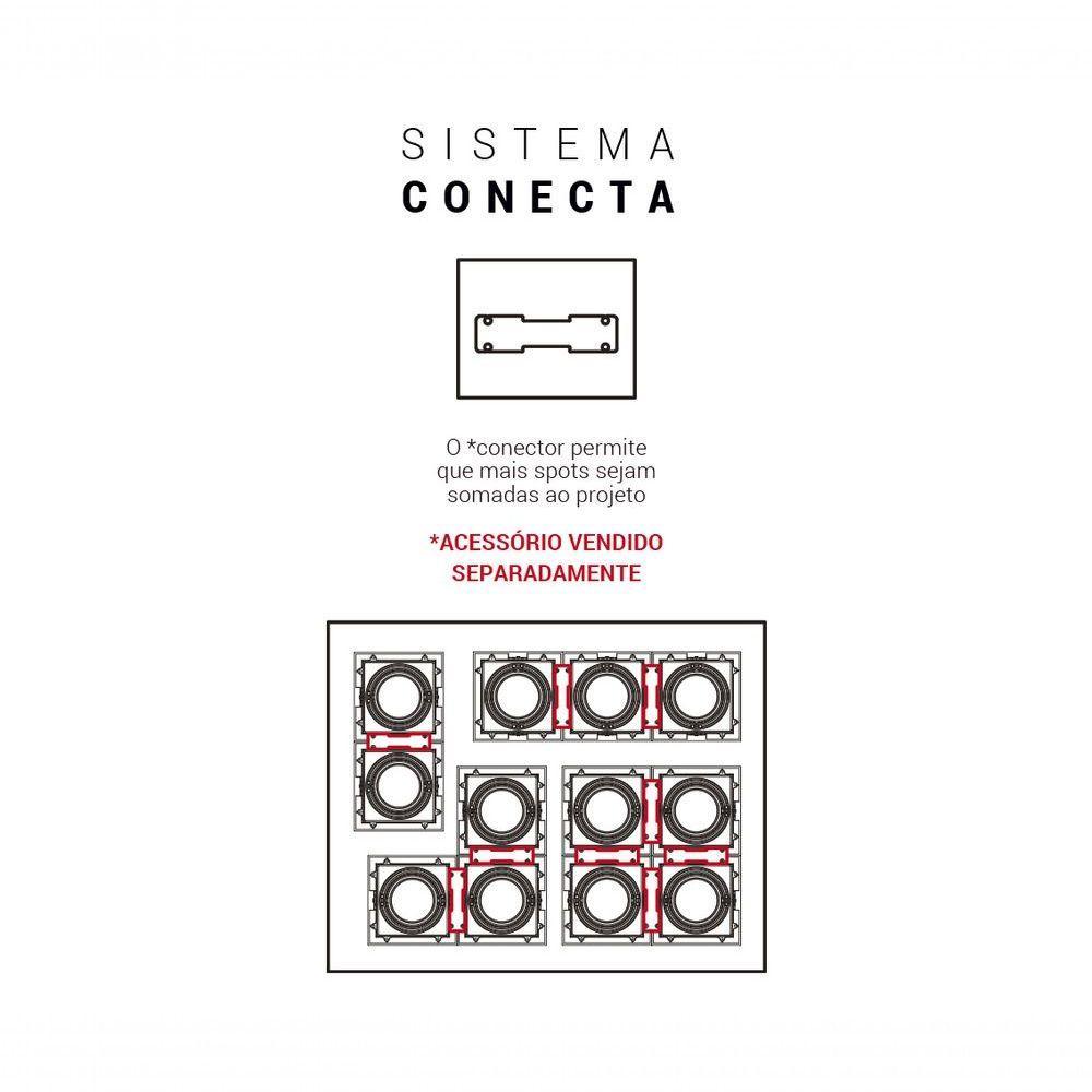 Mini Spot Dicroica De Embutir Recuado Quadrado Led 3,5w Cor Preto Cor Da Lâmpada 3000k - 7