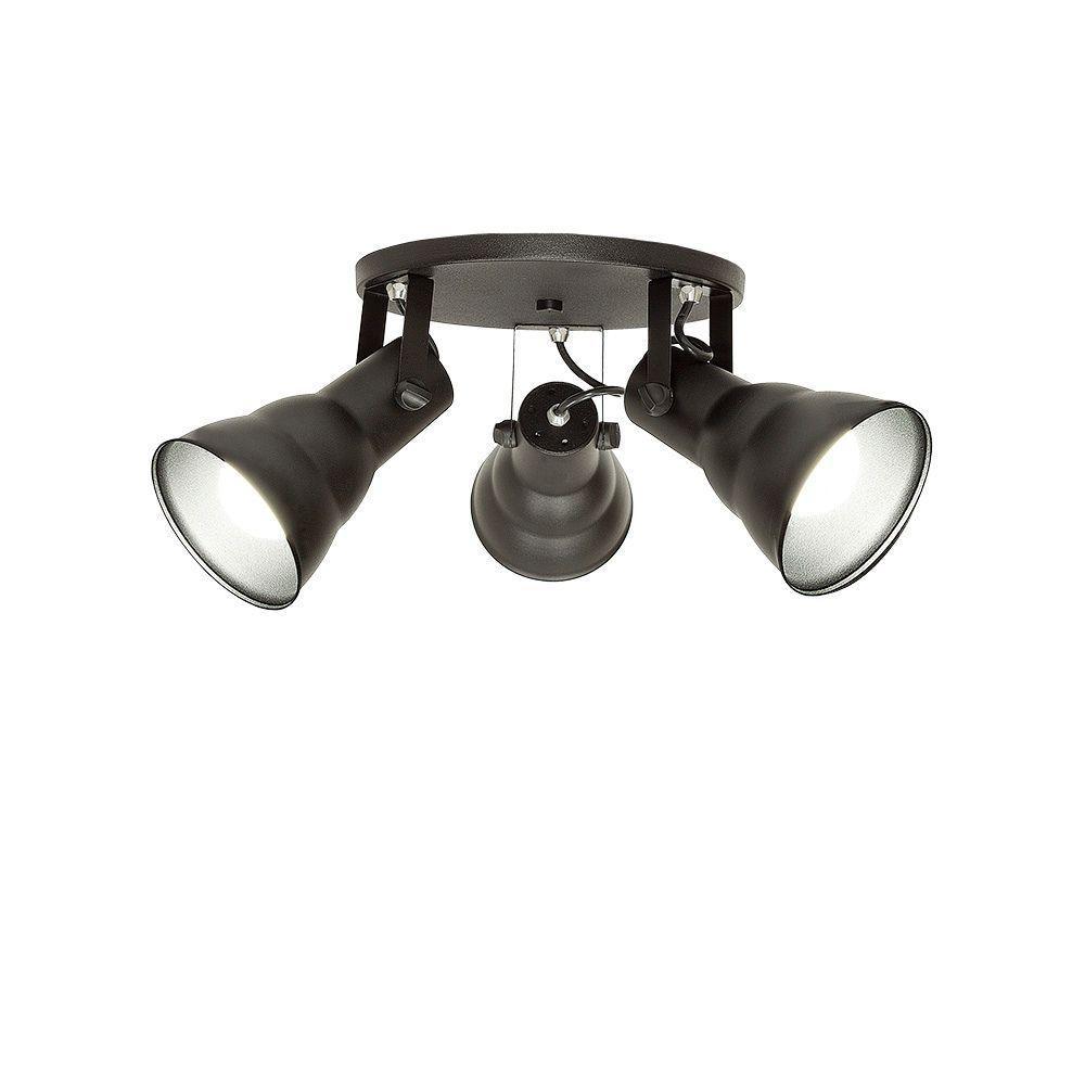 Spot De Sobrepor Hol Triplo Circular Direcionável 3xe27 Taschibra Bivolt Preto - 1