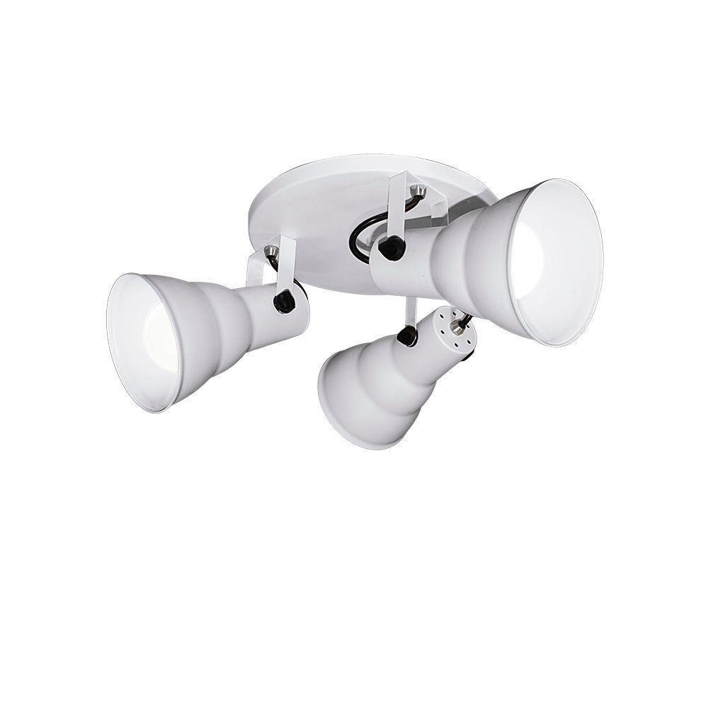 Spot De Sobrepor Hol Triplo Circular Direcionável 3xe27 Taschibra Bivolt Branco - 1