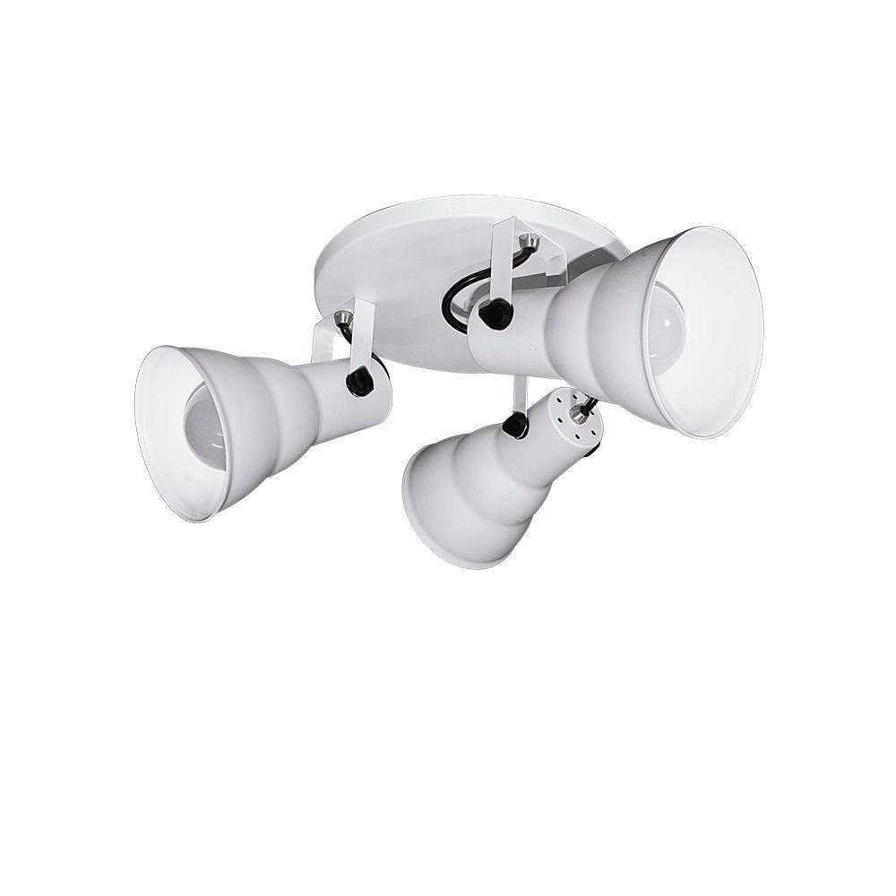 Spot De Sobrepor Hol Triplo Circular Direcionável 3xe27 Taschibra Bivolt Branco - 2