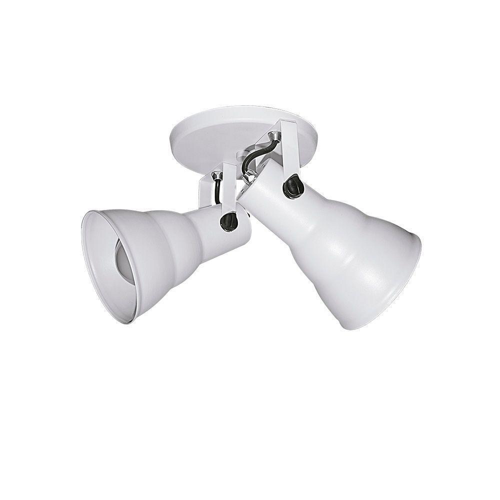 Spot De Sobrepor Hol Duplo Circular Direcionável 2xe27 Taschibra Bivolt Branco - 2