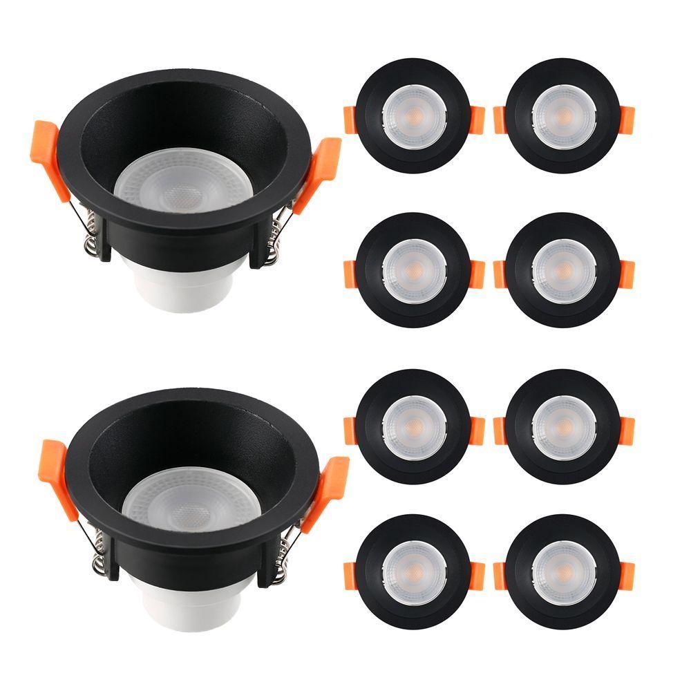 Kit 10 Spot De Led Recuado Embutir Redondo 6w Bivolt Preto Blumenau 6500k Luz Fria - 2