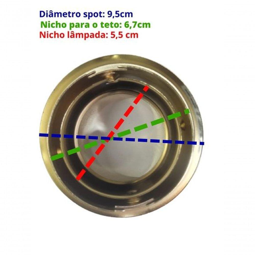 Spot De Embutir Redondo Direcionavel Mr16 Cores Diversas Cor Produto Dourado - 5
