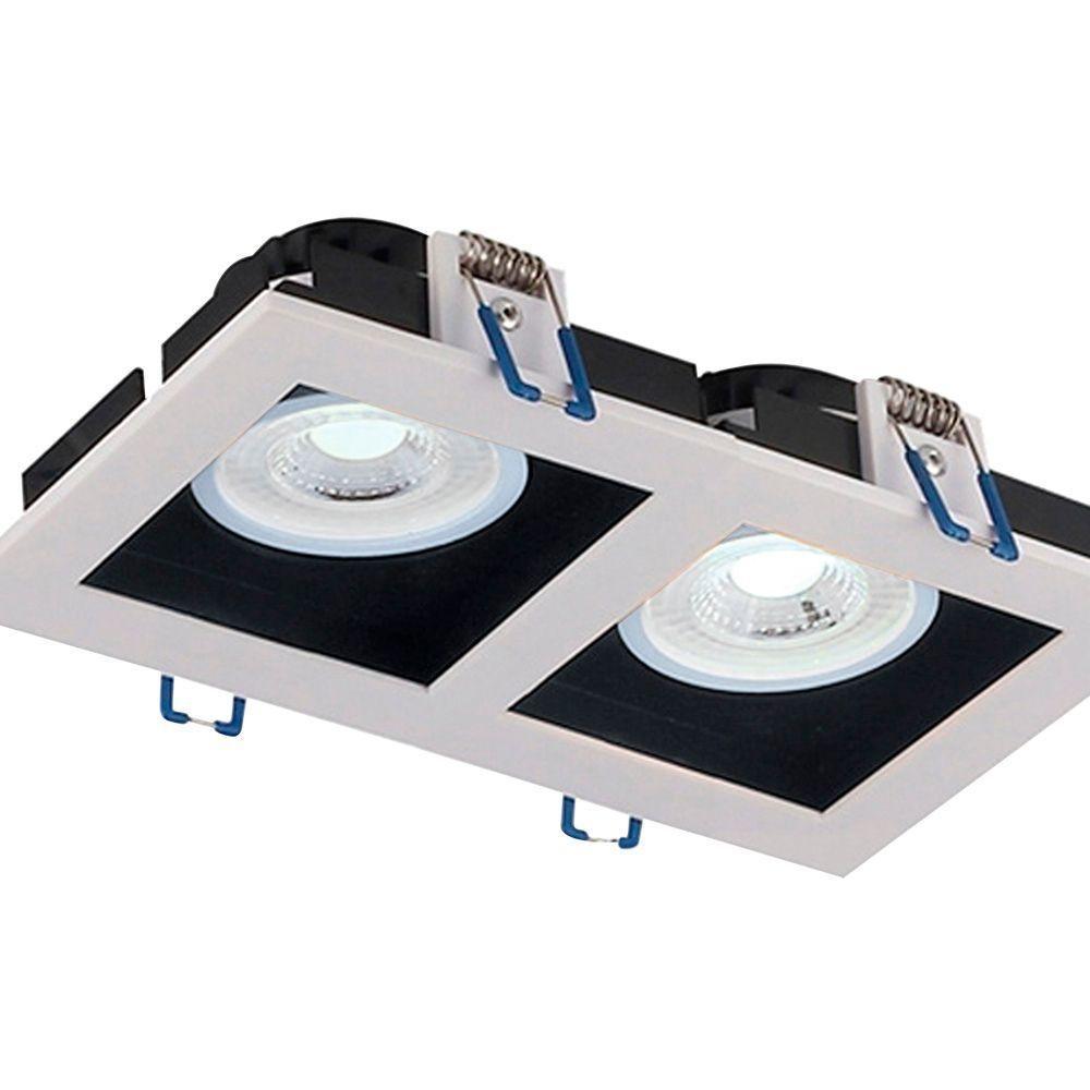 Spot Led Taschibra Quadrado Recuado Duplo Embutir Frame 10w Bivolt 6500k Luz Fria - 1