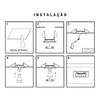 Mini Spot Dicroica De Embutir Recuado Quadrado Led 3,5w Cor Preto Cor Da Lâmpada 2700k - 3