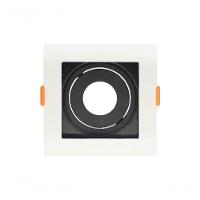 Spot Recuado De Embutir Quadrado Mr11 Branco Com Preto Taschibra - 1